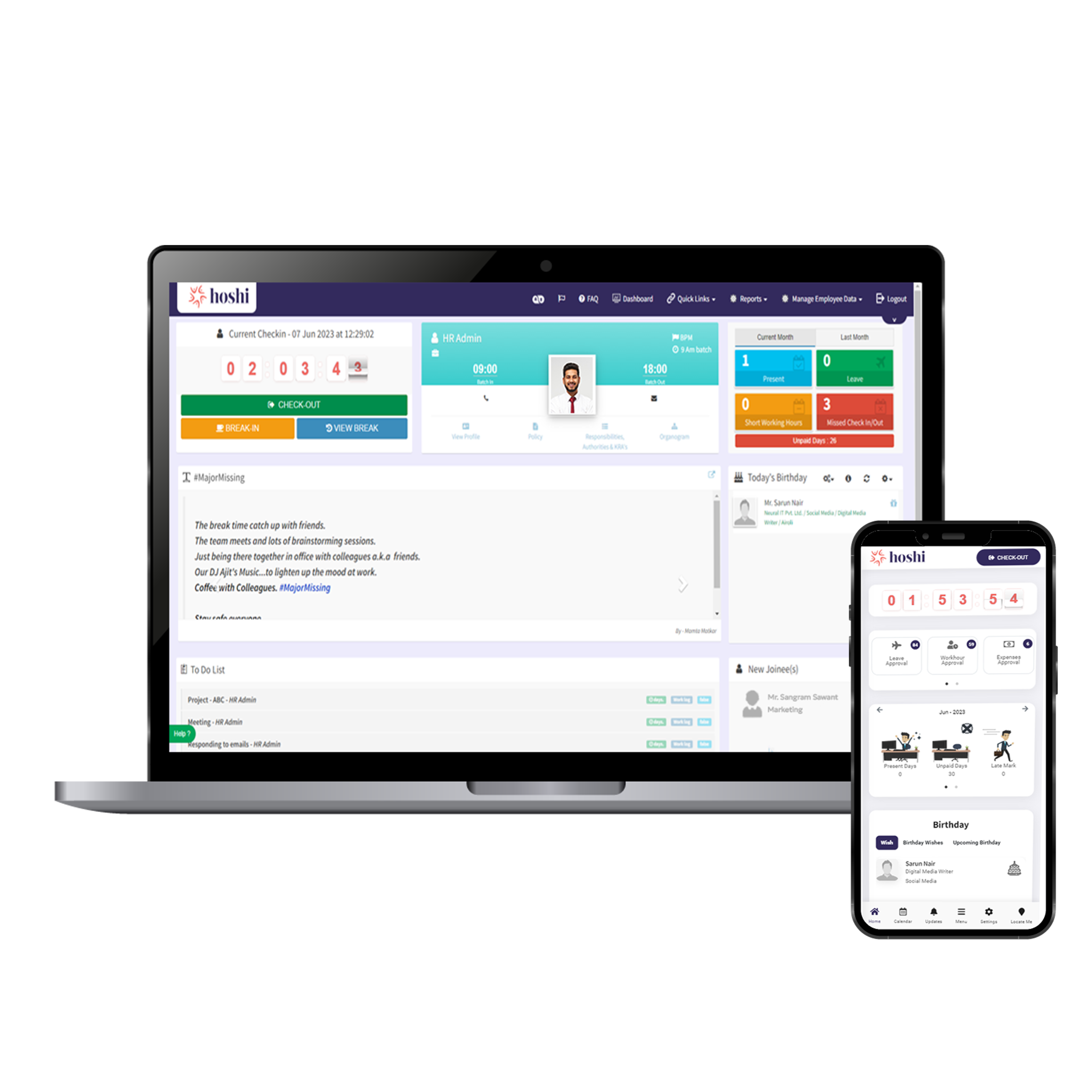 Hoshi HRMS Dashboard